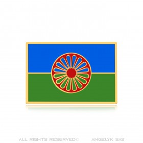 PIN0040 BOBIJOO Jewelry Travelers pins, the gold and enamel roma flag