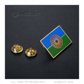 PIN0040 BOBIJOO Jewelry Travelers pins, the gold and enamel roma flag