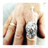 bague tête de lion : Argent et Yeux diamants, énorme bijou bobijoo