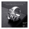 BA0341S BOBIJOO Jewelry Lion head ring: Silver and red ruby eyes, huge jewel