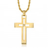 PE0086 BOBIJOO Jewelry Men's cross necklace Stainless steel Gold Diamond