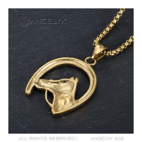 Elvis Gypsy Gold Horseshoe Pendant + Chain  IM#20048