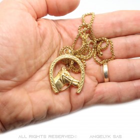Elvis Gypsy Gold Horseshoe Pendant + Chain  IM#20049