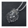 PE0139 BOBIJOO Jewelry Lion head pendant crowned with gold or silver diamonds