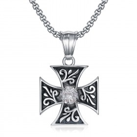 PE0231 BOBIJOO Jewelry Anhänger Templer Kreuz Pattée Diamond Knight