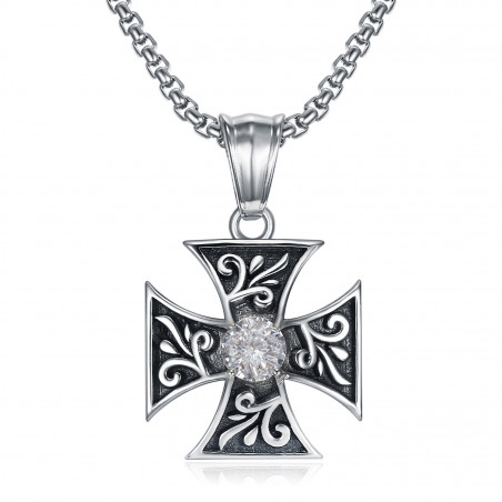 Pendentif Templier Croix Pattée Diamant Chevalier bobijoo
