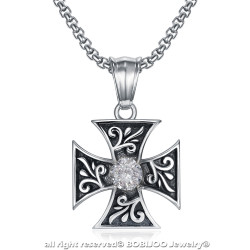 Ciondolo Croce Templare Pattée Diamond Knight bobijoo