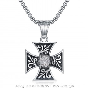 PE0231 BOBIJOO Jewelry Anhänger Templer Kreuz Pattée Diamond Knight