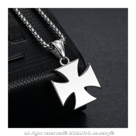 PE0231 BOBIJOO Jewelry Pendant Templar Cross Pattée Diamond Knight