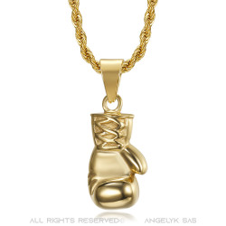 PE0324 BOBIJOO Jewelry Colgante de oro con guante de boxeo Acero inoxidable