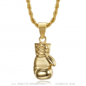 PE0324 BOBIJOO Jewelry Gold boxing glove pendant Stainless steel