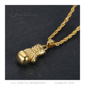 PE0324 BOBIJOO Jewelry Gold boxing glove pendant Stainless steel