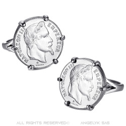 Anello con artigli di Napoleone Set moneta 20 franchi Louis oro argento   IM#20127
