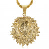 PE0329 BOBIJOO Jewelry Collana testa di leone criniera fiammeggiante acciaio oro