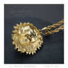 PE0329 BOBIJOO Jewelry Lion head necklace flaming mane steel gold