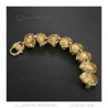 BR0286 BOBIJOO Jewelry Leone Bracciale Uomo 150gr Testa Acciaio e Oro