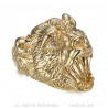 BA0395 BOBIJOO Jewelry Bear ring Signet ring man Steel Gold Diamonds