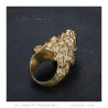 BA0395 BOBIJOO Jewelry Bear ring Signet ring man Steel Gold Diamonds