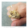 BA0395 BOBIJOO Jewelry Bear ring Signet ring man Steel Gold Diamonds