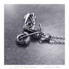 PE0049 BOBIJOO Jewelry Motorcycle Biker Fleur-de-Lys Skull Pendant