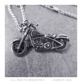 PE0049-MED BOBIJOO Jewelry HD biker pendant Man Patriot motorcycle necklace