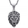 Collier tête de lion homme Acier Argent Vintage bobijoo