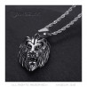 PE0331S BOBIJOO Jewelry Men's lion head necklace Steel Silver Vintage