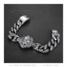 BR0288 BOBIJOO Jewelry Armband Löwe Man Tribal Silber Stahl