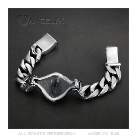 BR0288 BOBIJOO Jewelry Pulsera León Hombre Tribal Plata acero