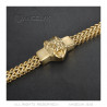 Men's retro steel and gold lion bracelet bobijoo