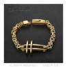 Men's cross bracelet Le bizantin steel gold bobijoo