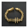 Men's cross bracelet Le bizantin steel gold bobijoo
