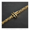 Men's cross bracelet Le bizantin steel gold bobijoo