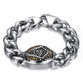 Bracelet franc maçon oeil voyant Acier 22cm bobijoo