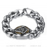 BR0293 BOBIJOO Jewelry Bracelet freemason seeing eye steel 22cm