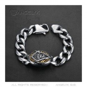 BR0293 BOBIJOO Jewelry Bracelet freemason seeing eye steel 22cm