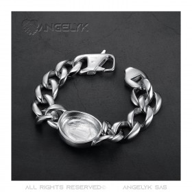 Bracelet franc maçon oeil voyant Acier 22cm bobijoo