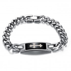 BR0294 BOBIJOO Jewelry Kreuzarmband Fleur de Lys 21,5cm Stahl