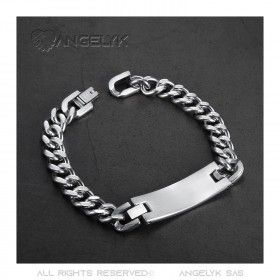 BR0294 BOBIJOO Jewelry Cross bracelet fleur de lys 21.5cm Steel
