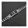 BR0294 BOBIJOO Jewelry Cross bracelet fleur de lys 21.5cm Steel