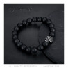 BR0037 BOBIJOO Jewelry Armband Schwarzer Onyx Matt Kreuz Pattée Templer-Schädel