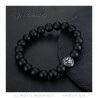 BR0038 BOBIJOO Jewelry Armband Schwarzer Onyx Matt 10mm löwenkopf Edelstahl