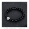 Bracelet boule 10mm Onyx noir Tête de lion acier bobijoo