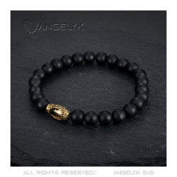 BR0040 BOBIJOO Jewelry Bracelet, Stone Eye Tiger Head Buddha Silver