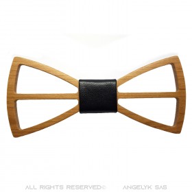 NP0008 BOBIJOO Jewelry Bow Tie Wood Maple Openwork Modern Design