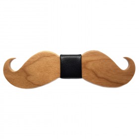 NP0013 BOBIJOO Jewelry Mustache Leather Maple Bow Tie