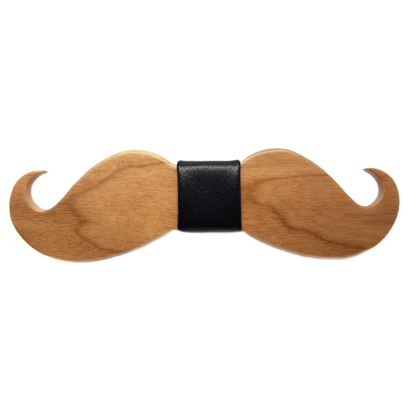 NP0013 BOBIJOO Jewelry Mustache Leather Maple Bow Tie