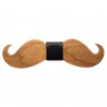 Noeud Papillon Bois Erable Cuir Moustache bobijoo