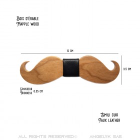 NP0013 BOBIJOO Jewelry Mustache Leather Maple Bow Tie