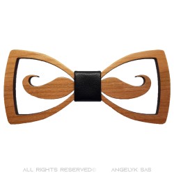 Papillon Wood Moustache traforato bobijoo